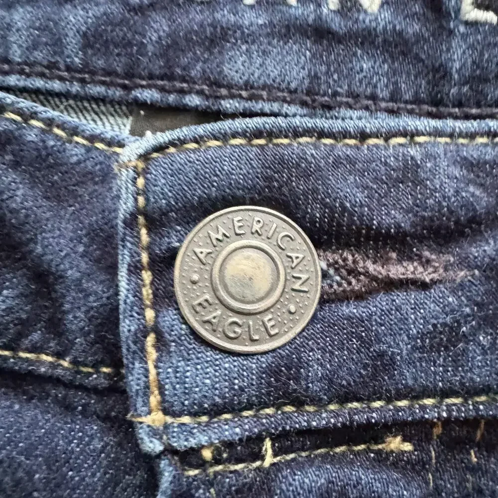 American Eagle Outfitters Men's Straight Jeans - Dark Blue - Picture 11 of 15